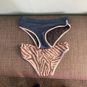 I’m selling two cages, one cheetah print and one blue teal print